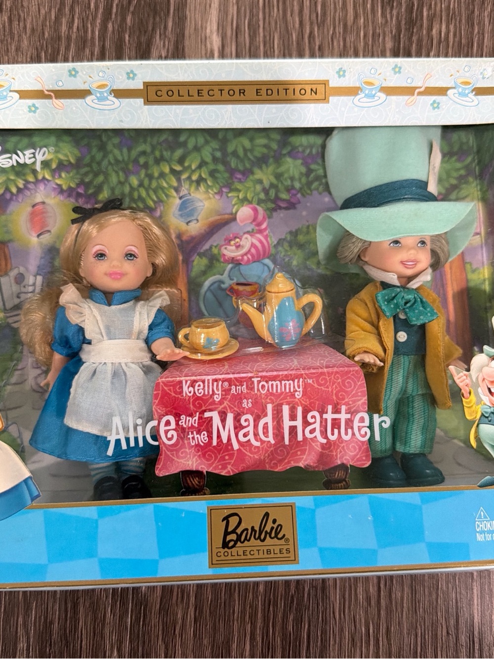 Barbie Kelly and Tommy Alice and the Mad Hatter Dolls - Blue, White, Green, Gold